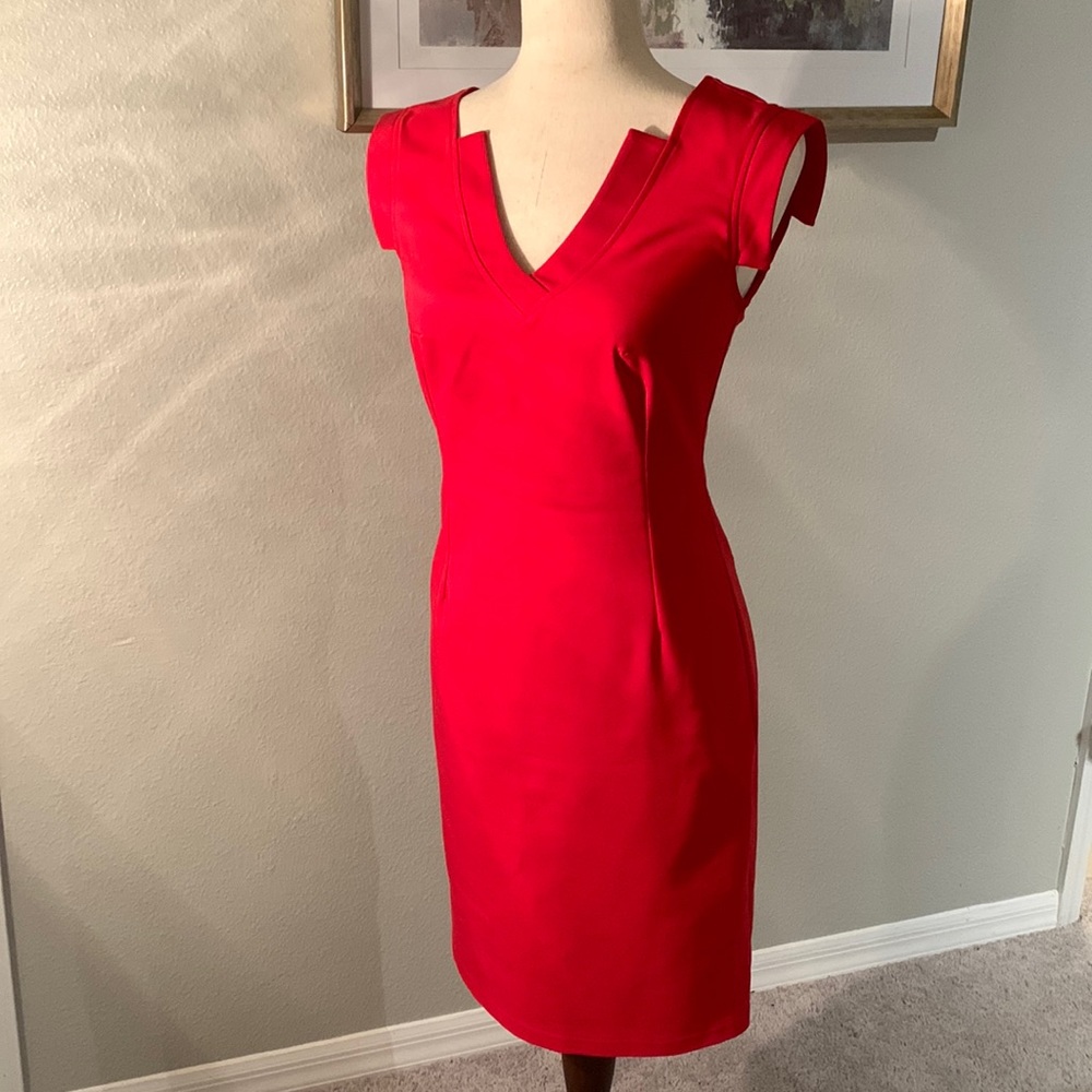 Red knee length dress